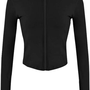 Gihuo Women’s Athletic Full Zip Lightweight Workout Jacket with Thumb Holes