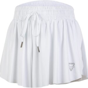 luogongzi 2 in 1 Flowy Running Shorts for Women Gym Yoga Athletic Womens Workout Biker Spandex Lounge Sweat Skirt Summer