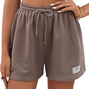 MakeMeChic Women’s Casual Drawstring Waist Sweat Shorts Running Track Shorts