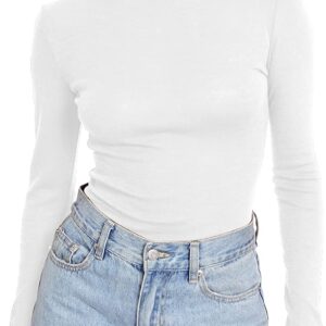 Trendy Queen Women’s Turtleneck Long Sleeve Shirts Fall Fashion 2022 Basic Layering Slim Fit Soft Thermal Underwear Tops
