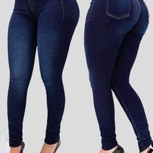 Women’s Jeans Street Trend Solid Color High-waist Stretch Slim-fit Denim Pants Shaping High Waisted Jeans Women Vintage Jeans
