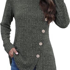 JomeDesign Long Sleeve Shirts for Women Crew Neck Lightweight Sweater Loose Casual Tunic Tops