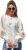 EXLURA Women’s Long Sleeve Sweater Cold Shoulder Round Neck Lace Patchwork Tops Chunky Casual Pullover Jumper