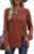 OFEEFAN Women’s Long Sleeve Crew Neck Tunic Tops Buttons Side