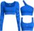 OQQ Women’s 3 Piece Crop Tops Ribbed Long Sleeve Workout Tops One Shoulder Yoga Crop Top Exercise Sports Bra