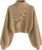 ZAFUL Women’s Cropped Turtleneck Sweater Lantern Sleeve Ribbed Knit Pullover Sweater Jumper