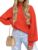 ZESICA Women’s 2023 Casual Turtleneck Long Lantern Sleeve Oversized Ribbed Knit Pullover Sweater Jumper Top