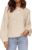 ZESICA Women’s 2023 Crew Neck Long Lantern Sleeve Casual Loose Ribbed Knit Solid Soft Pullover Sweater Tops